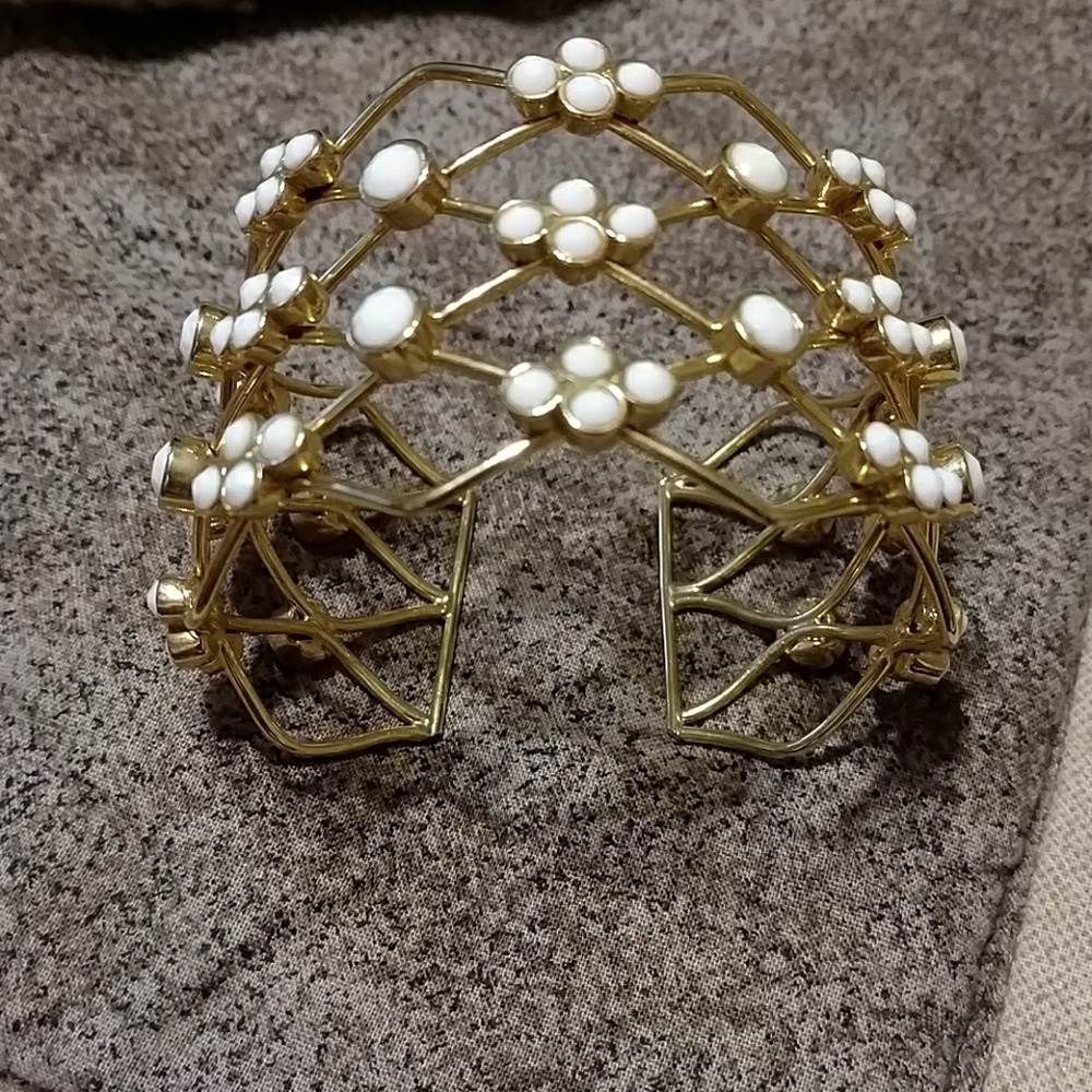 Gold and White cuff bracelet